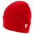 Zima Beanie RED SR Ribbestrikket lue med oppkant 